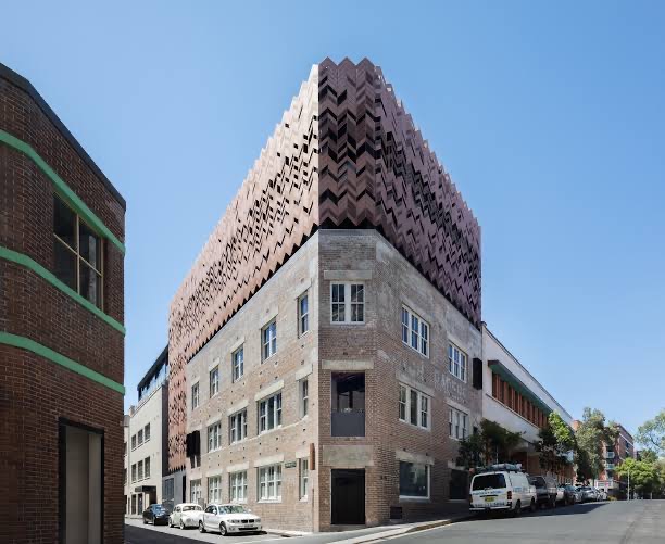 Sculptural art-filled hotel interior in Melbourne